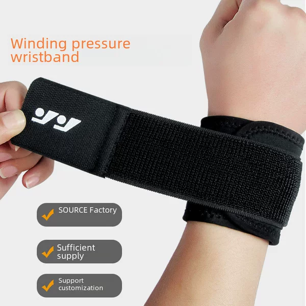 Cross-border Clearance Winding Pressurized Sports Wristband Fitness Basketball Wrist Protection Men's Weightlifting Protection Adjustable Wristband