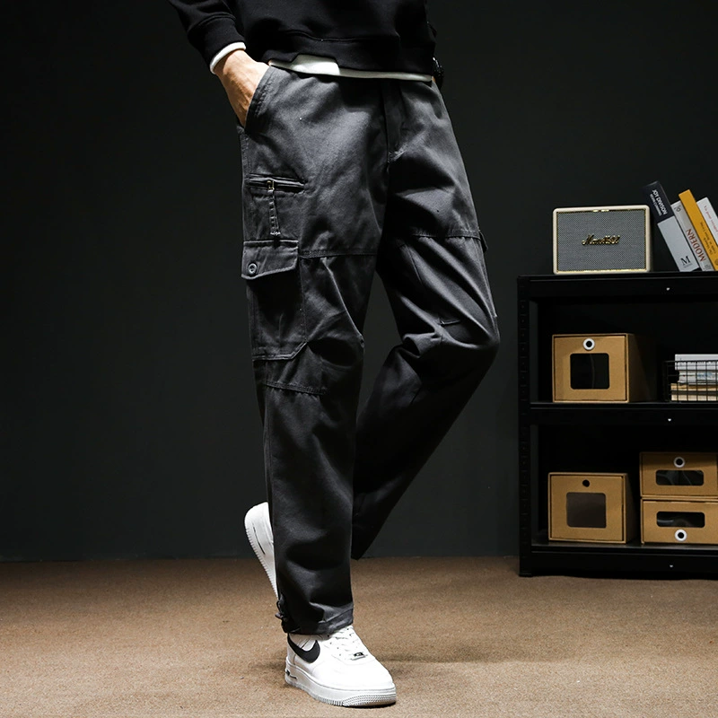 Прямые поставки с фабрики, долгосрочный склад, однотонные камуфляжные брюки в стиле casual для молодежи, популярные, с множеством карманов, большие размеры, карго.