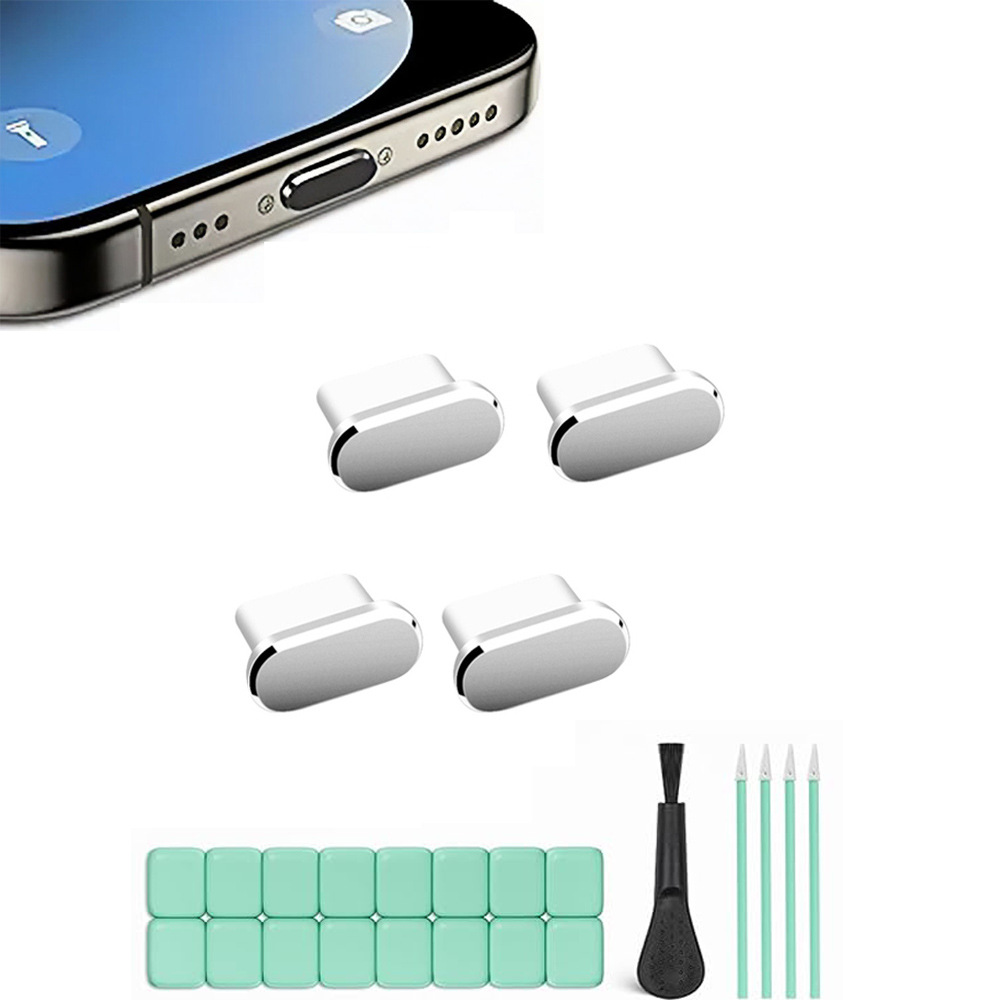 Telefon Toz Koruma Tıpası Seti USB C Toz Koruma Tıpası iPhone 15 / 16 için Toz Koruma Temizleme Seti