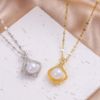 Elegant advanced necklace, pendant stainless steel, chain for key bag , city style, high-quality style, light luxury style