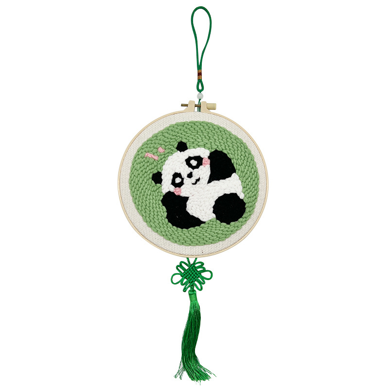 Lindo de dibujos animados poke bordado animal colgando pintura lu bordado hecho a mano material de bricolaje paquete sala de estar habitación de los niños colgando pintura frotando música