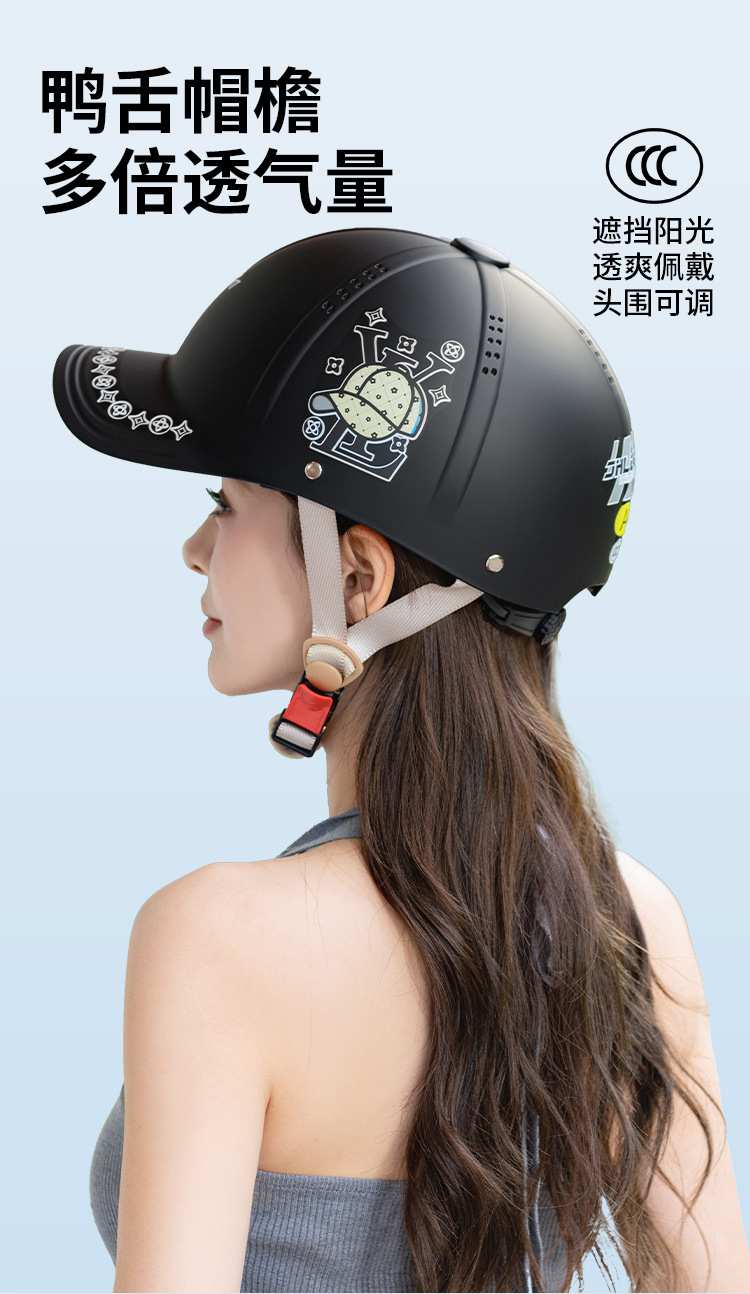 New National Standard 3C Electric Motorcycle Baseball Cap Helmet for Men, Summer Sun Protection Breathable Safety Helmet for Women, 2026 New Model