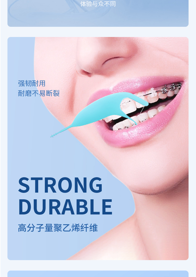 Oral care kit orthodontic floss sticks fluoride toothpaste