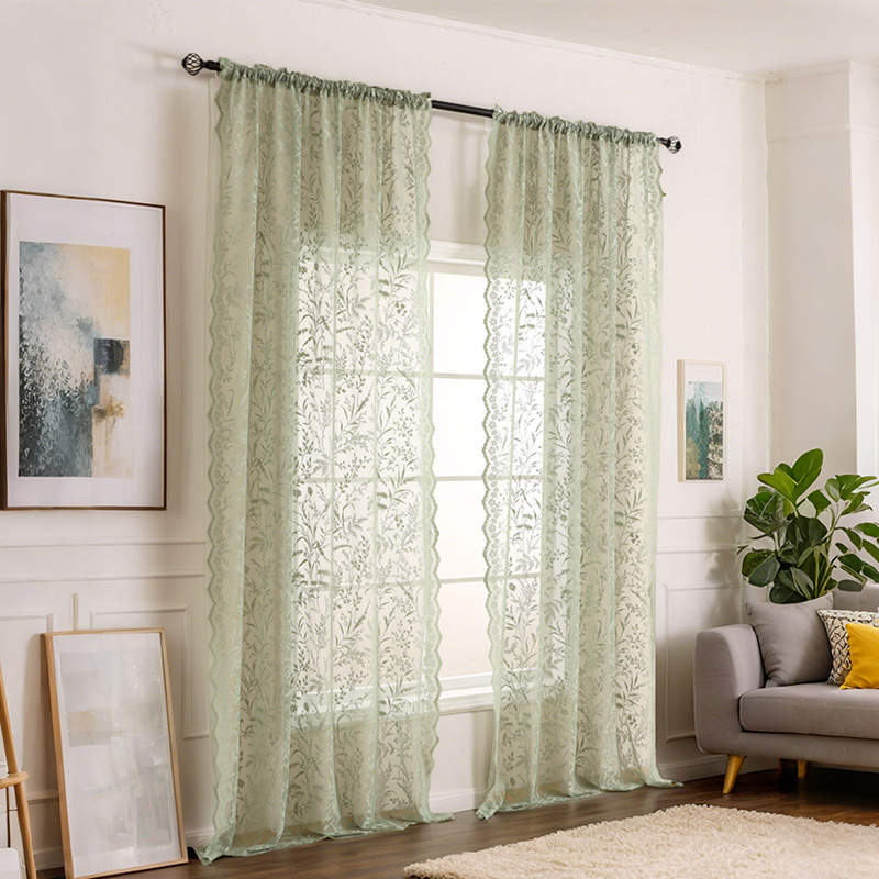 Princess-style Lace Floral Hollow-out Curtains For Living Room With Vintage Artistic Ambiance_voghion.com