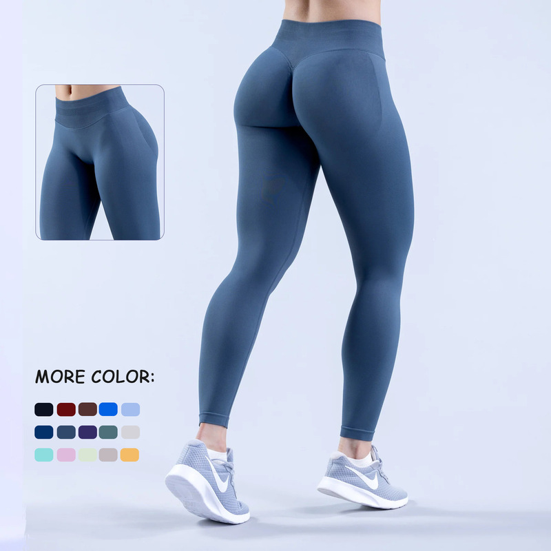 DFYNE Flat for Cross-border Explosions Fitness Pants Women Seamless Knitted Three-section Waist Hip Yoga Pants