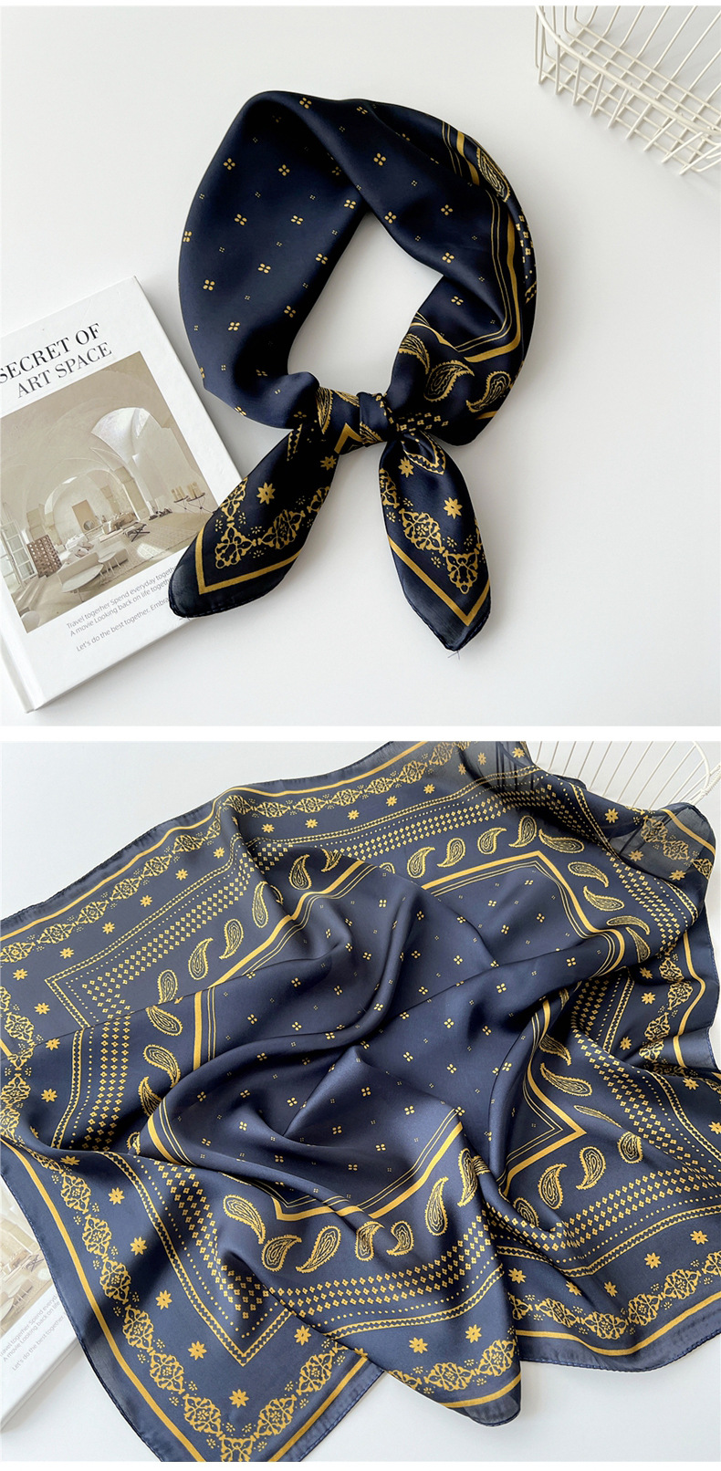 Printing Design Preppy Style, Sweet, Simple Style Style Women's Preppy Style Sweet Simple Style Plant Polyester Printing Silk Scarf