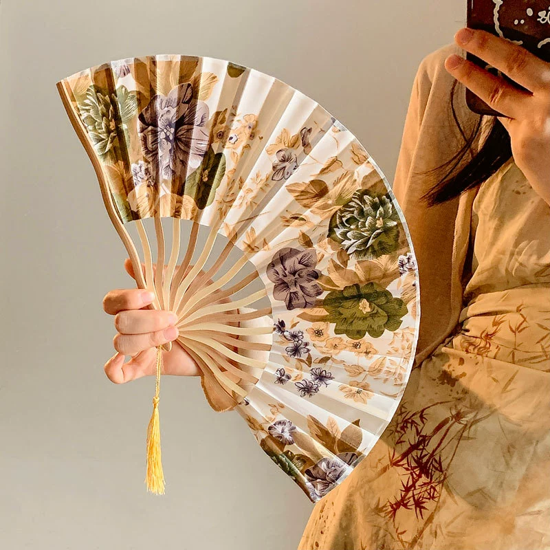 Портативная ручная Hanfu, чонсам, круглый веер, китайский стиль