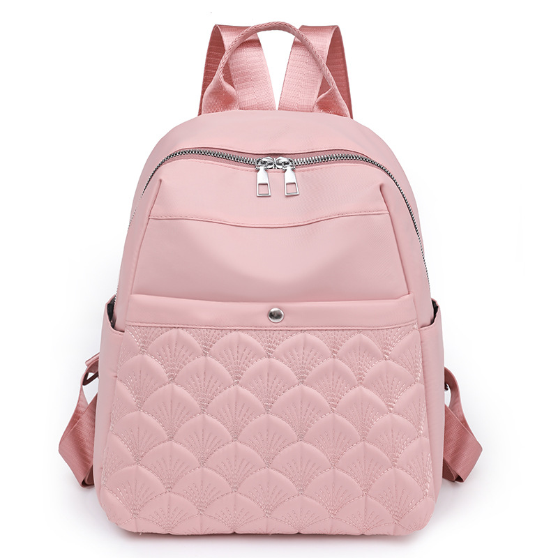 2023 primavera nuevo estilo casual damas mochila de nailon moda simple de gran capacidad bordado mochila de viaje al por mayor
