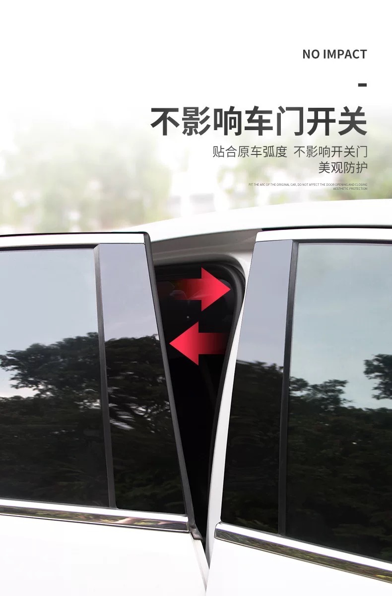 Suitable for car center pillar protective film, glossy black sticker, ABC pillar protective film, interior decoration accessories, modification parts, TPU non-stick