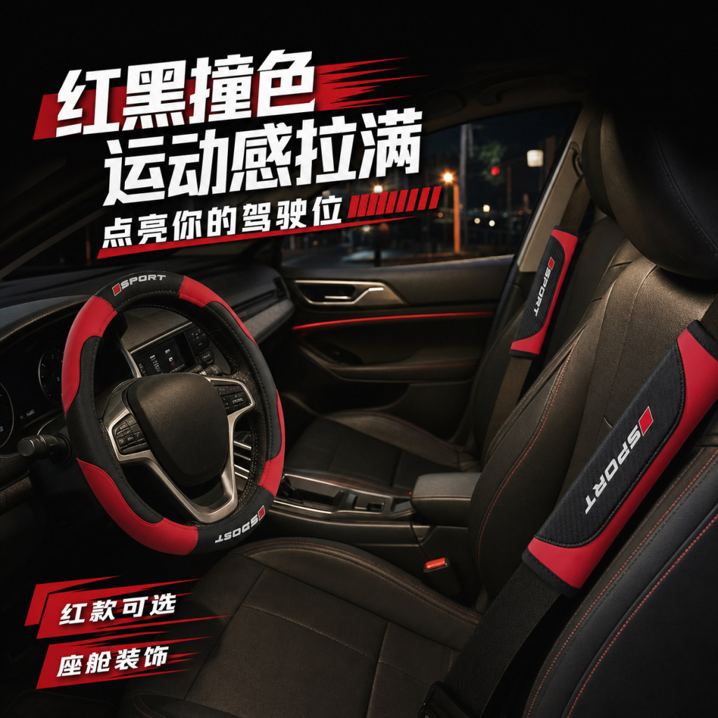 Cross-border Amazon Temu labeling and shipping services for car interior kits, steering wheel covers, and car seat shoulder pads