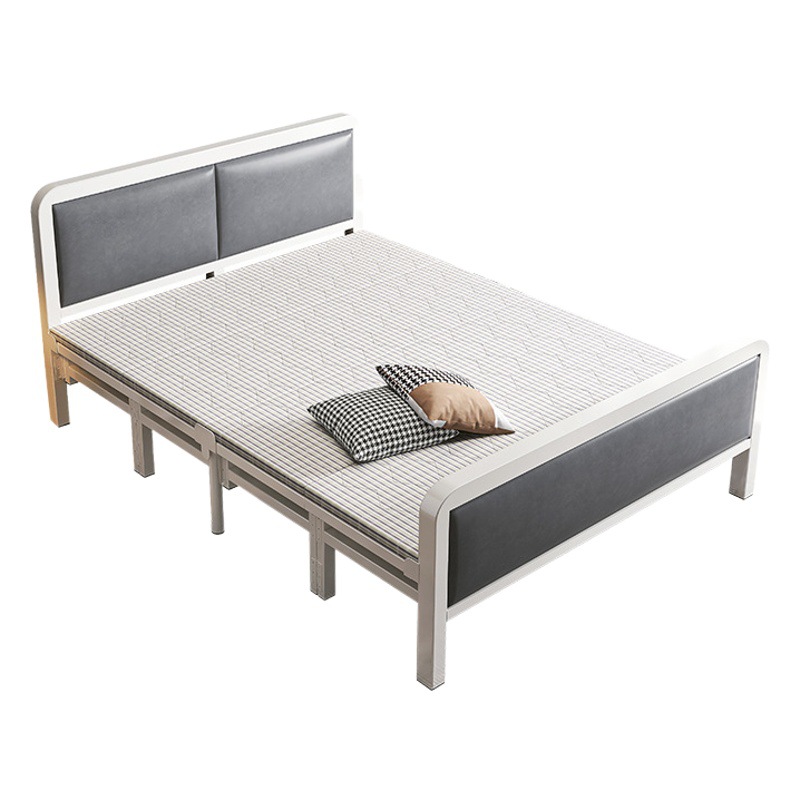 Cama plegable sola casa simple siesta almuerzo cama alquiler casa fuerte durable reforzado doble cuatro veces cama de tablero duro