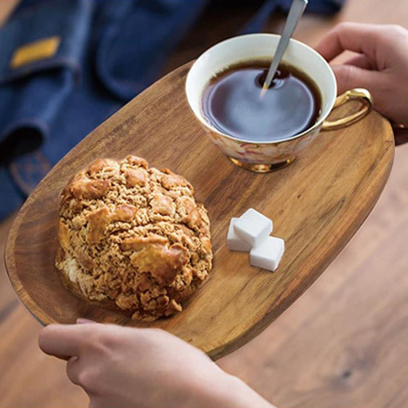 Japanese Wooden Dinner Plate Can Be Asymmetrical Oval Solid Wood Plate Leisure Entertainment Afternoon Tea Dessert Dried Fruit Tray