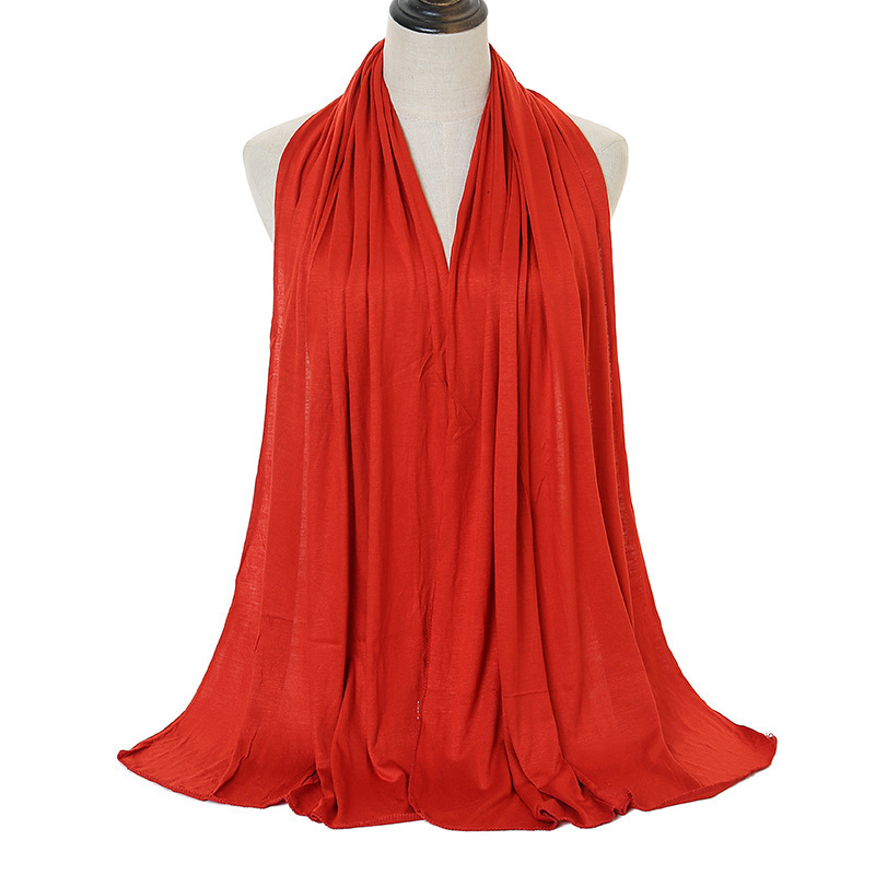 Plain Elastic Jersery Cotton Hijab Shawl Women Jersey Scarf|undefined
