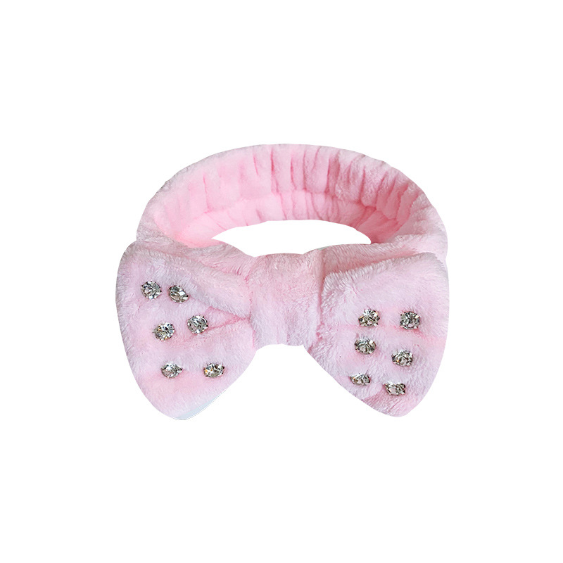 Europea y americana transfronteriza nuevo diamante arco diadema femenina SPA cara lavado diadema color sólido felpa accesorios para el cabello al por mayor