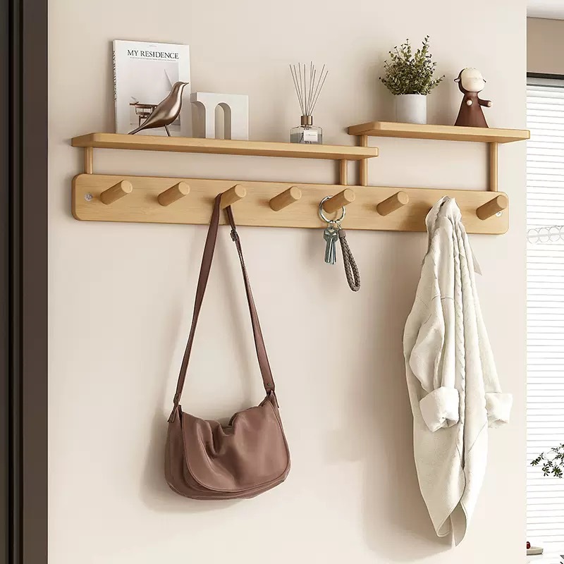 Wall-Mounted Clothes Rack, Creative No-Drill Hooks for Entryway, Bedroom, Home Entrance, and Hallway Storage