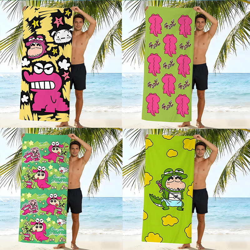 New extra-large children's quick-dry bath towel, ultra-fine fiber crocodile Shin-chan beach towel, double-sided velvet digital print towel New extra-large children's quick-dry bath towel, ultra-fine fiber crocodile Shin-chan beach towel, double-sided velvet digital print towel