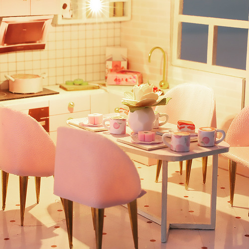 Jiate DIY Cabin M035 Honey Words with Dust Cover Handmade Assembly Attic Villa Qixi Valentine's Day Gift for Women