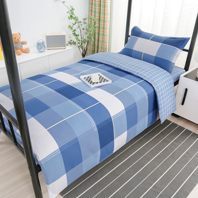 Juego de algodón de tres piezas para dormitorio de estudiantes, juego de seis piezas de algodón puro, funda de edredón, litera, kit de dormitorio, compra al por mayor