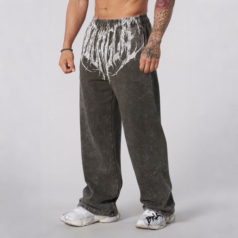 YoungLA Sweatpants Graphic Vintage Wash Black