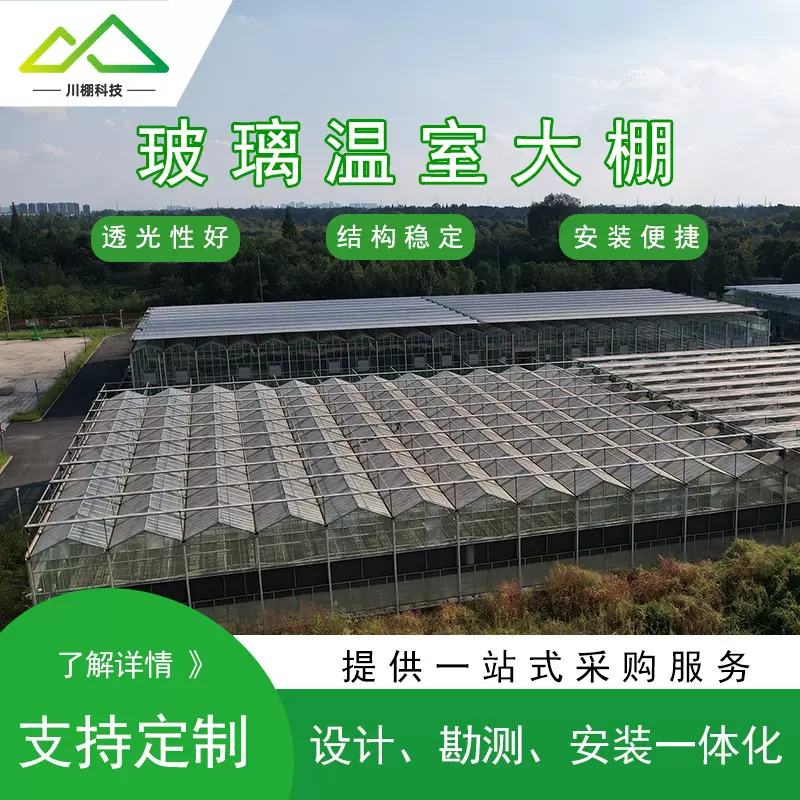 四川玻璃温室大棚花卉园林智能大棚温室厂家设计安装暖棚结构系统