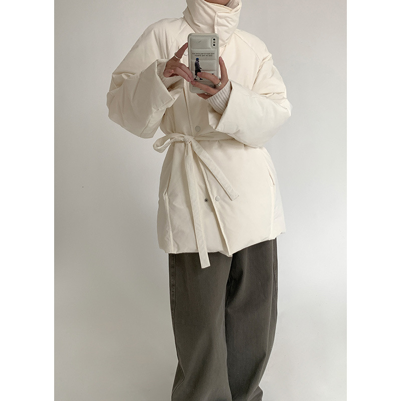 木兰 轻盈柔软斜插袋羽绒服2025十三行冬新款保暖白鸭绒外套55993