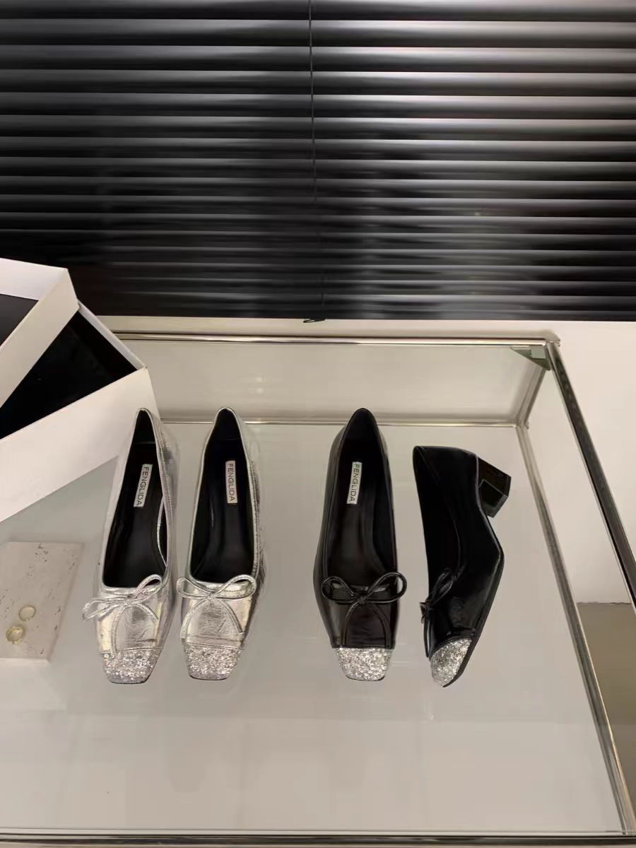 High-End Square-Toe Shallow Mouth Single Shoes For Women, Spring And Autumn New Korean Style French Elegant Evening_vogvips.com