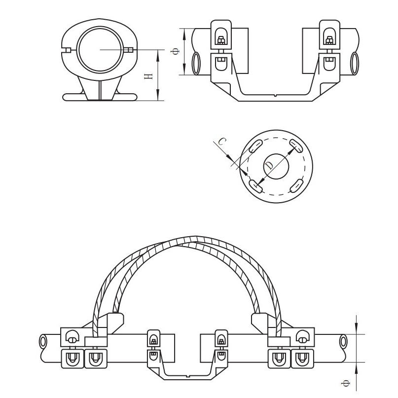 MGG(S)固定金具MGG-110 120 130 150 170 200 250Z-140 225 250