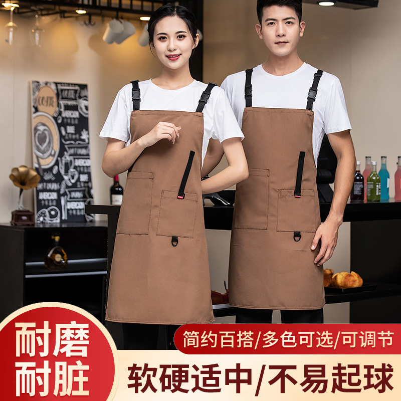 Nuevo impermeable resistente al desgaste lona delantal Hotel cocina café restaurante tienda de mascotas camarero ropa de trabajo femenina