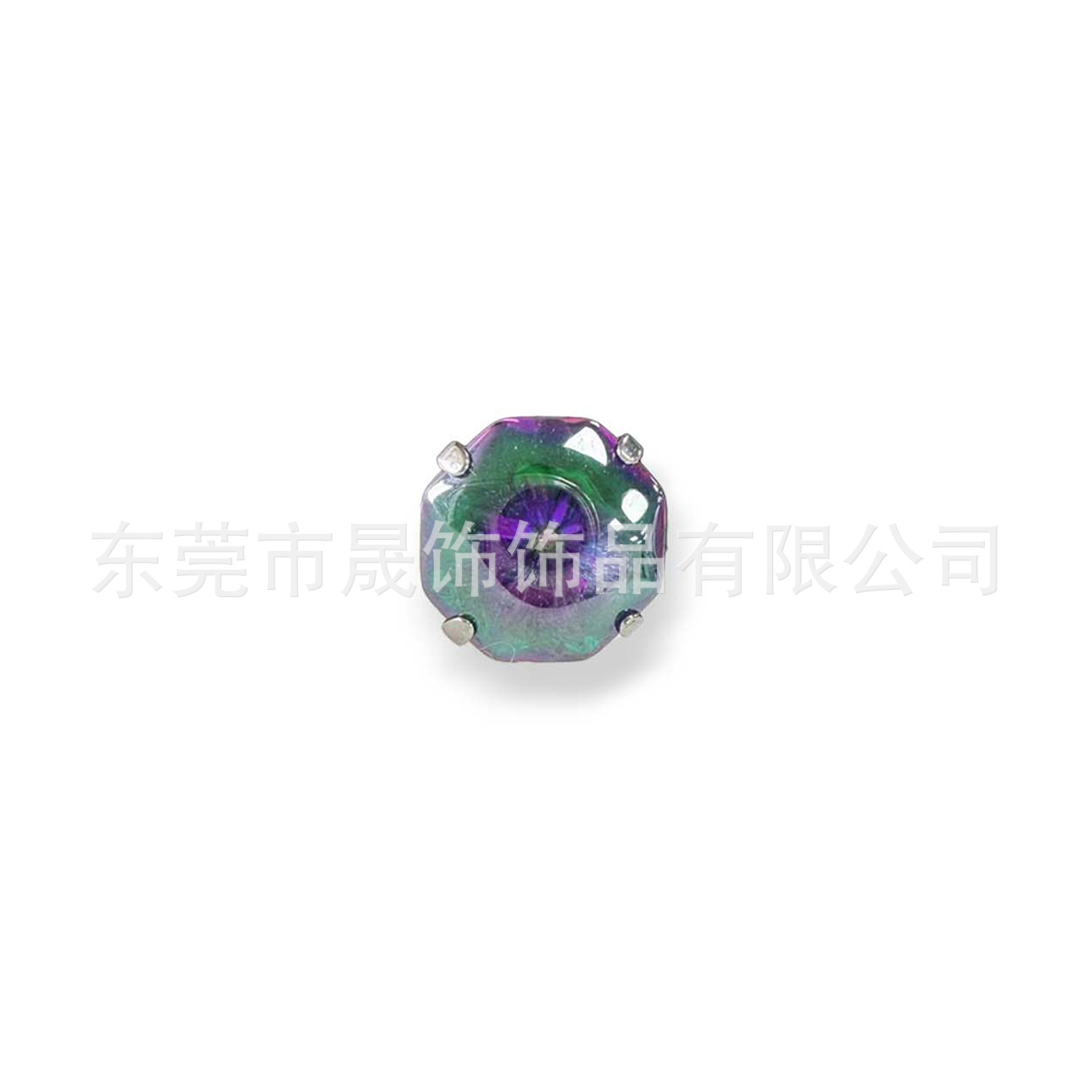 F136 Titanium 八边水母切 Ear Stud 圆底 Prong 炫彩渐变 Cubic Zirconia Helix Cartilage Stud G23 Implant Grade Titanium Jewelry
