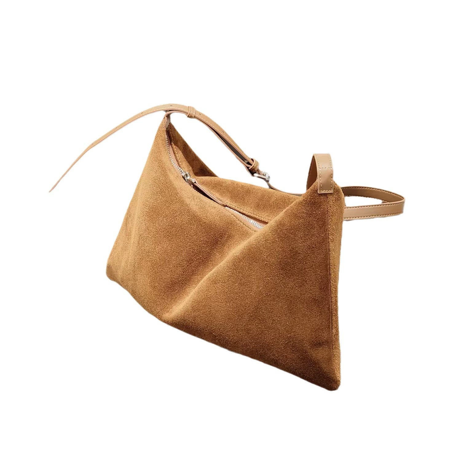 One-shoulder bag, matte bag strap, genuine leather, high-quality style