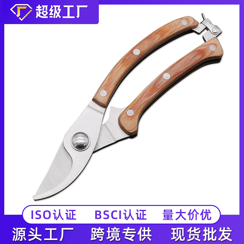 强力修枝剪树枝粗枝剪刀不锈钢园艺盆栽修枝剪刀园林工具跨境批发