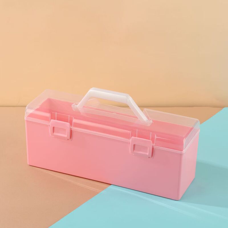 プラスチック透明書道収納ケース延長学生携帯毛筆手提げケース美術生書道工具箱|undefined