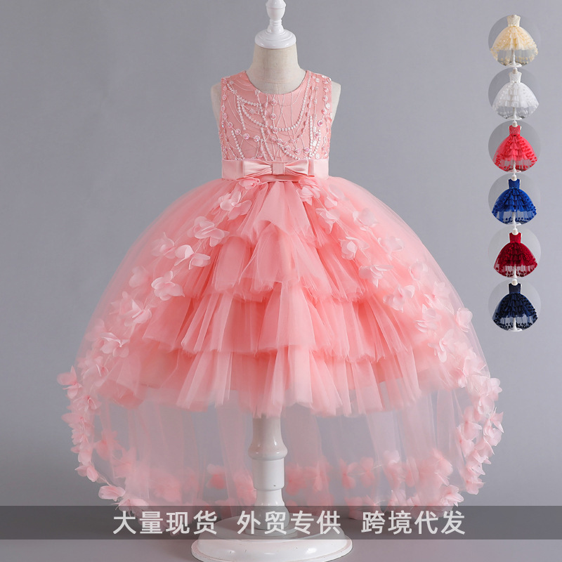 Girls' Dress, Evening Dress, Trailing Dress, Sleeveless Princess Dress, Tutu Skirt, Cake Skirt, Evening Dress, Performance Costume Girls' Dress, Evening Dress, Trailing Dress, Sleeveless Princess Dress, Tutu Skirt, Cake Skirt, Evening Dress, Performance Costume