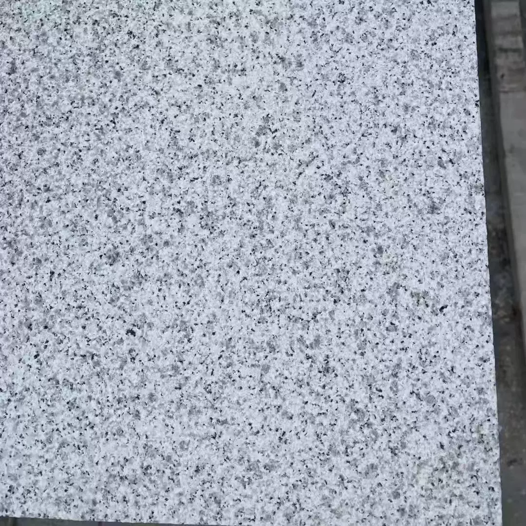 天然随州麻白花岗岩芝麻白芝麻灰荔枝面火烧面光面公园广场地砖