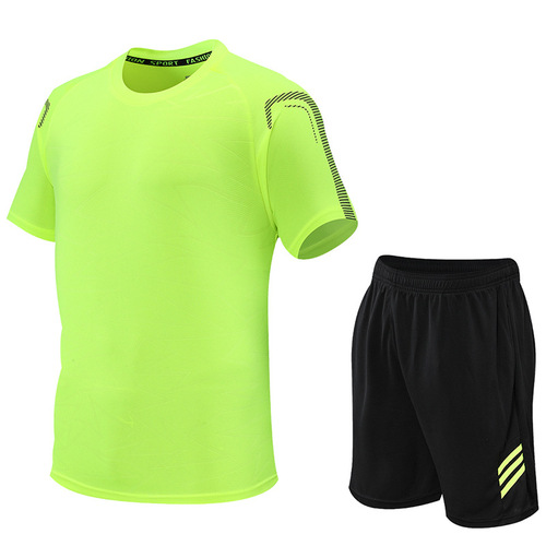 Men's summer morning running short-sleeved T-shirt shorts new couple outdoor running quick-drying sports suit