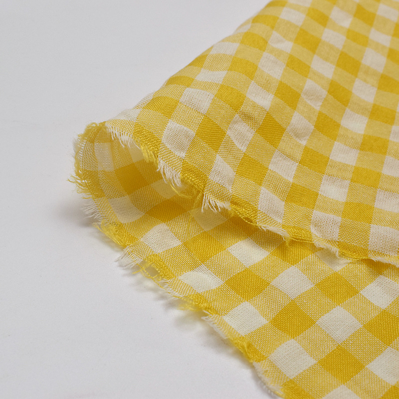 现货加厚泡泡纱朝阳格子布 春夏0.8公分大格子衬衫宠物服童装面料