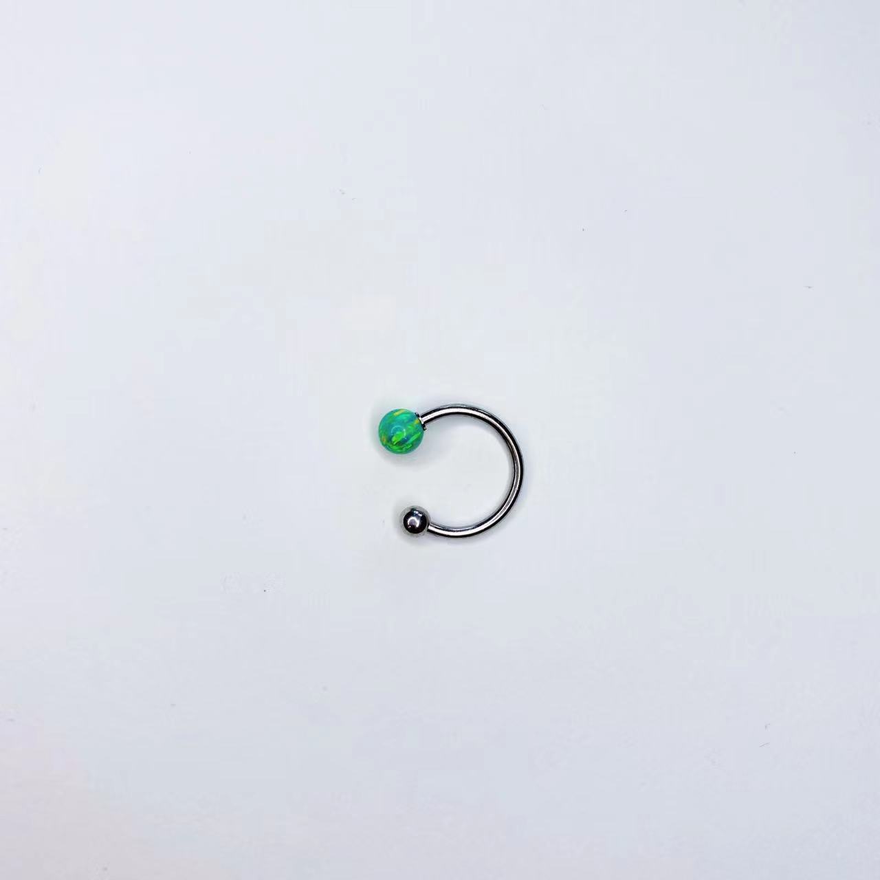 Opal Lip Ring Horseshoe Ring 316L Surgical Steel Lip Piercing Jewelry 12mm 1.2mm detail image 11