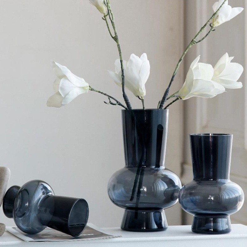 Jarrón de vidrio simple de estilo europeo degradado jarrón de sauce de vientre redondo jarrón de estudio doméstico arreglos florales adornos de plantas hidropónicas jarrón image 12