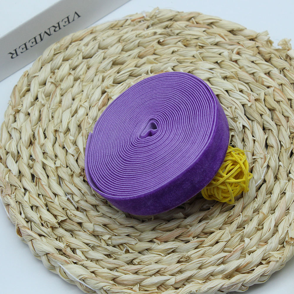 2cm unilateral banda de flocado ropa hecha a mano DIY accesorios, regalo de pastel embalaje de seda de terciopelo