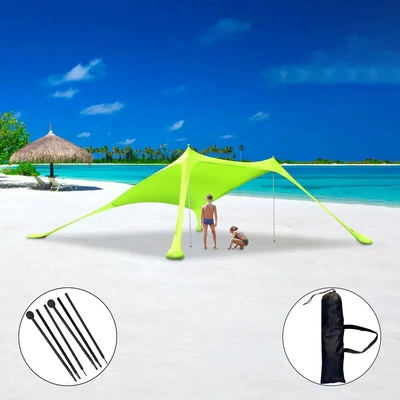 Tent Seaside Camping Awning, Avtomobil yan çətirləri - new-style-green-2-irons-200160150cm