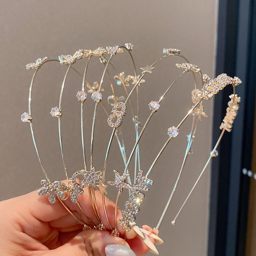  cross-border rhinestone hairband internet celebrity Korean version fairy full of diamonds super shiny thin forest style metal hairpin versatile headband