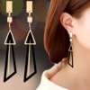 Silver needle, triangle, fashionable universal earrings, silver 925 sample, city style