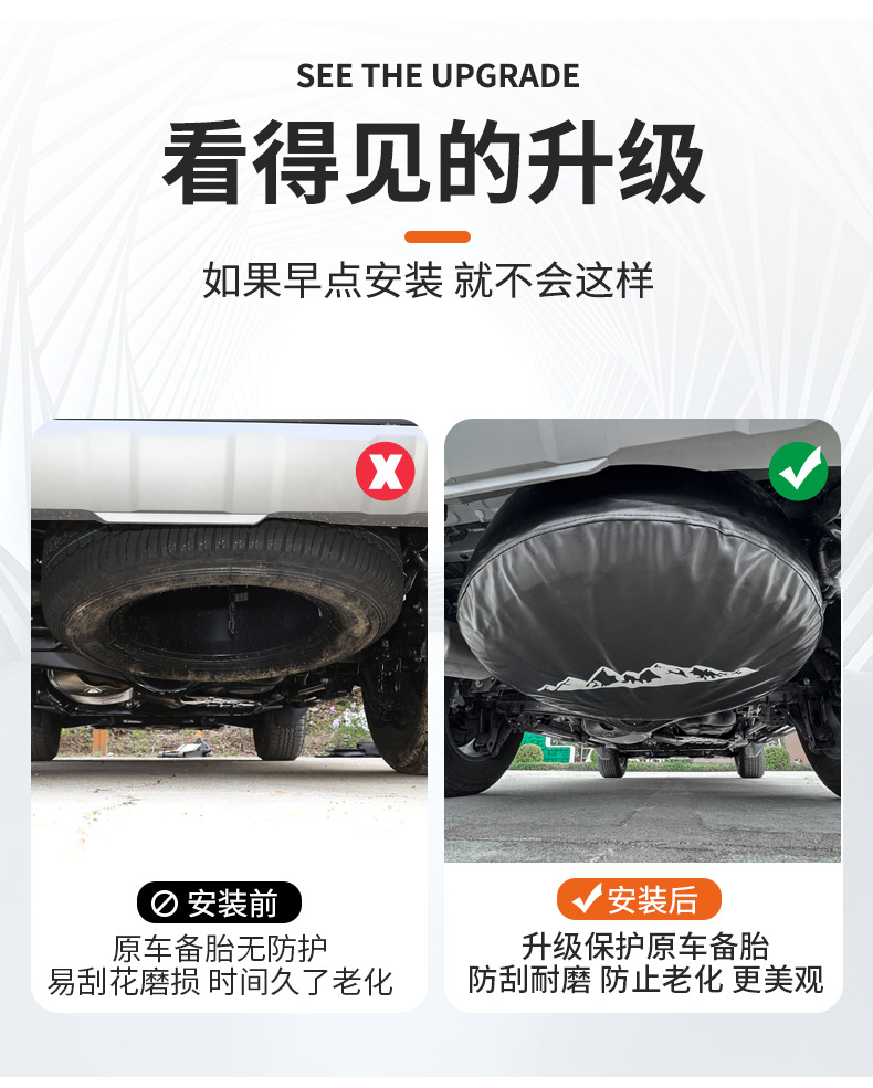 Suitable for Toyota 24 Prado spare tire cover new domineering tire protective shell cover LC250 off-road modification parts