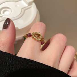 碧葫芦串珠戒指女款秋冬2025新年新款食指戒小众设计高级感指环