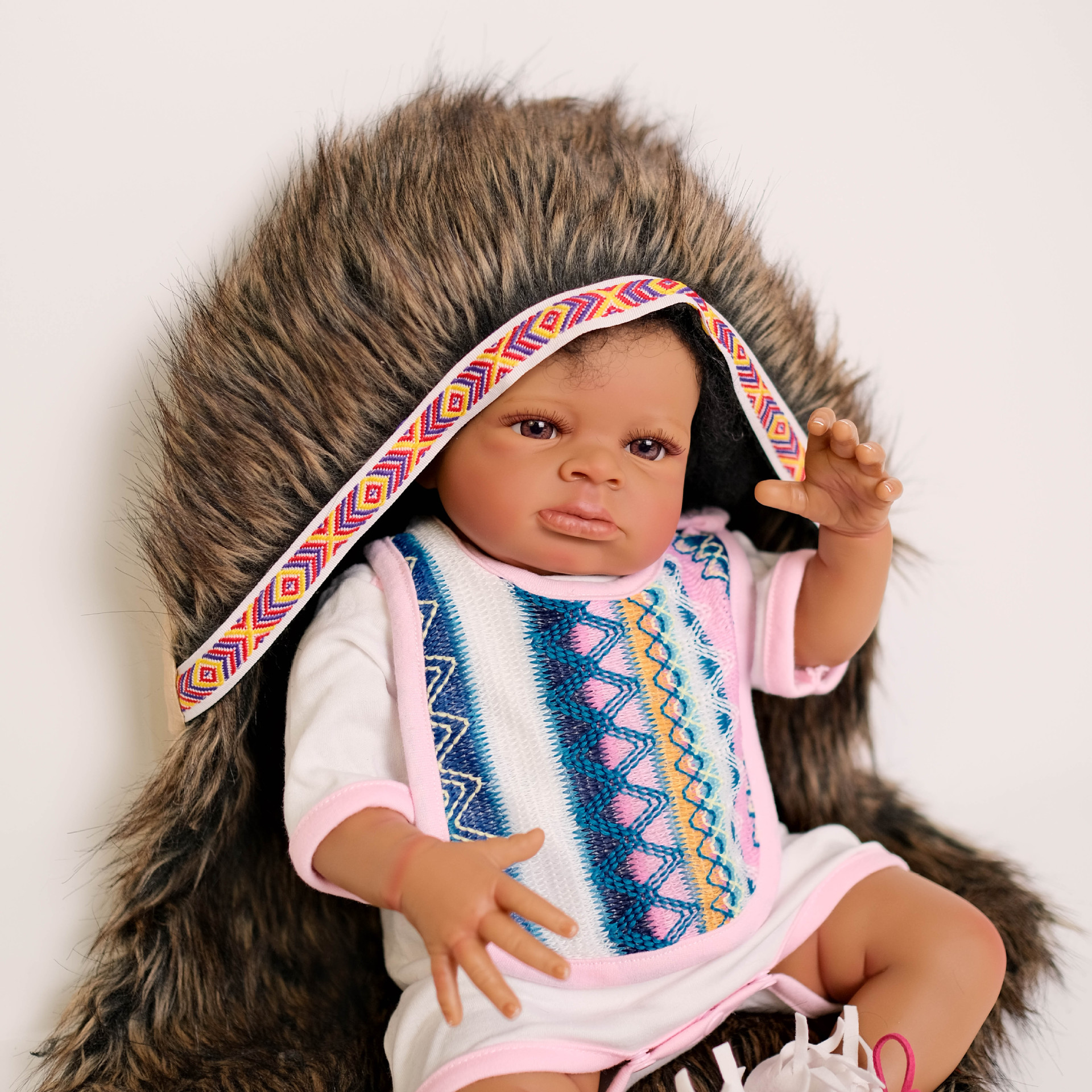 50 cm muñeca de simulación piel negra Lanny Indian Dolls venta caliente transfronteriza de una pieza