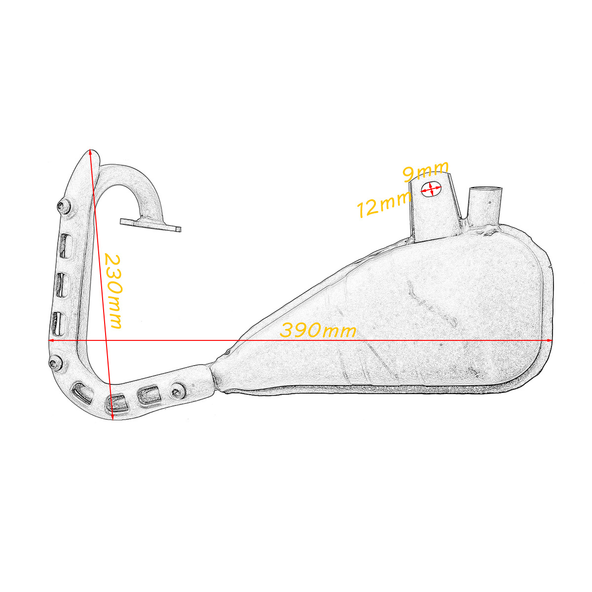 Pw50 Motorcycle Children's Vehicle Exhaust Pipe Assembly Kit Front and Rear Exhaust Pipes