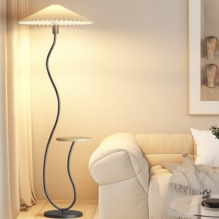 Floor Lamp Nordic Living Room Pleated Storage Rack Wireless Charging Integrated Living Room Sofa Coffee Table Smart Bedroom Atmosphere Lamp