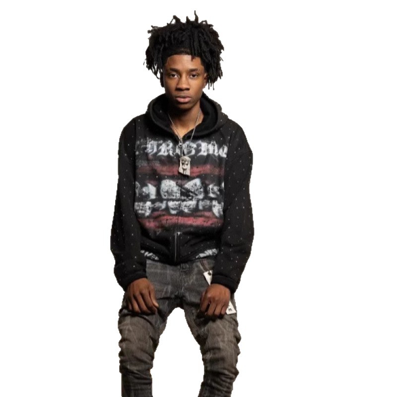 Ropa para hombre, primavera, nueva chaqueta de marca de moda urbana americana, sudadera unisex con cremallera y estampado digital_voghion.com