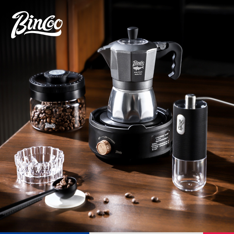 Bincoo Italian Double-Valve Moka Pot Household Small Hand-Cranked Coffee Machine Electric Stove Coffee Pot Outdoor Set