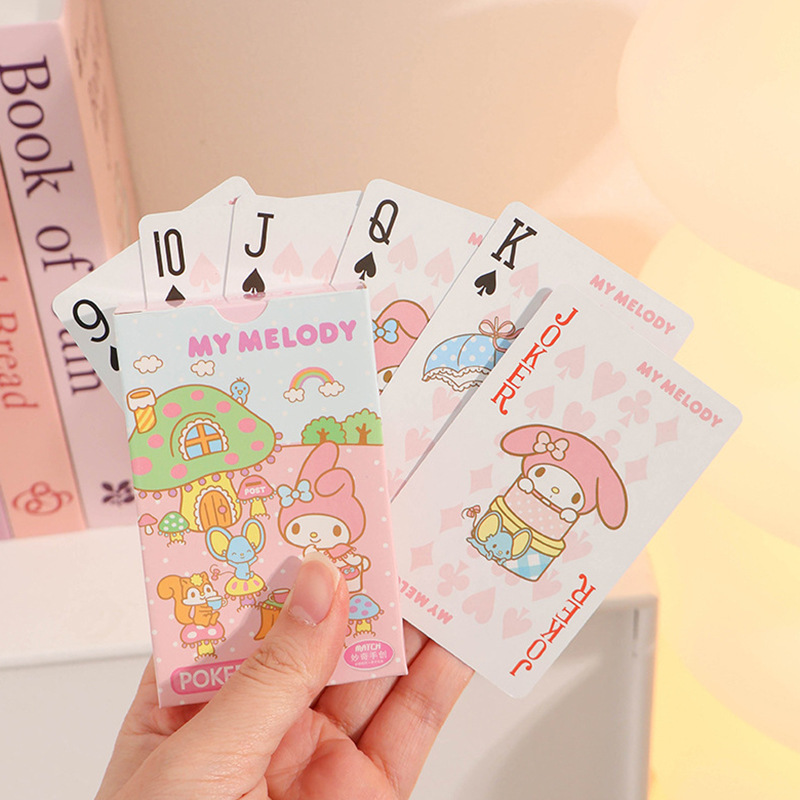 本物のサンリオかわいい漫画トランプ楽しいレジャーエンターテイメントメロディーハローキティゲームカード|undefined